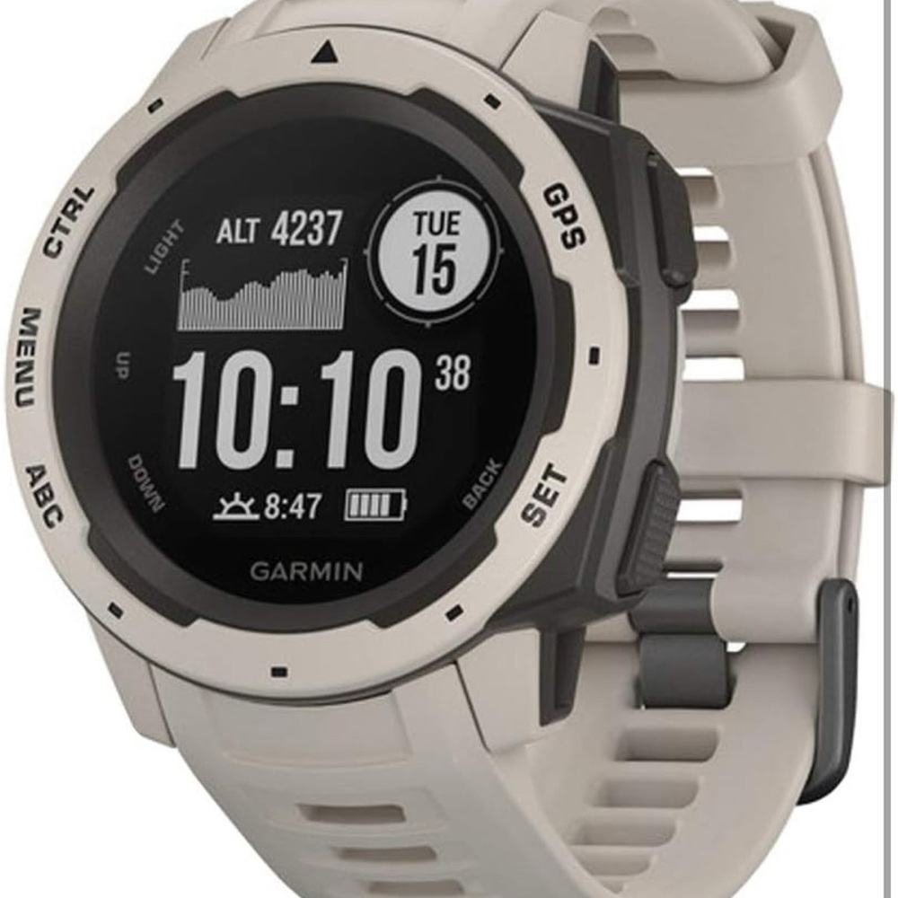 Garmin Instinct GPS Watch - Cream and Black